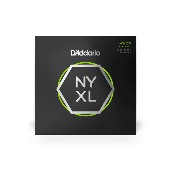 D'Addario NYXL45125 Light Top/Medium Bottom Long Scale 5-String Bass Strings