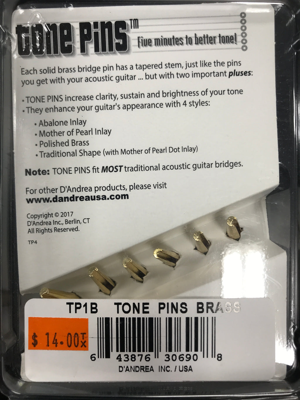 D'Andrea TP1B Tone Pins Brass