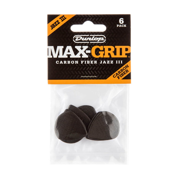 471P3C Dunlop Jazz III Pointed Carbon Fiber 6 Pick Pack