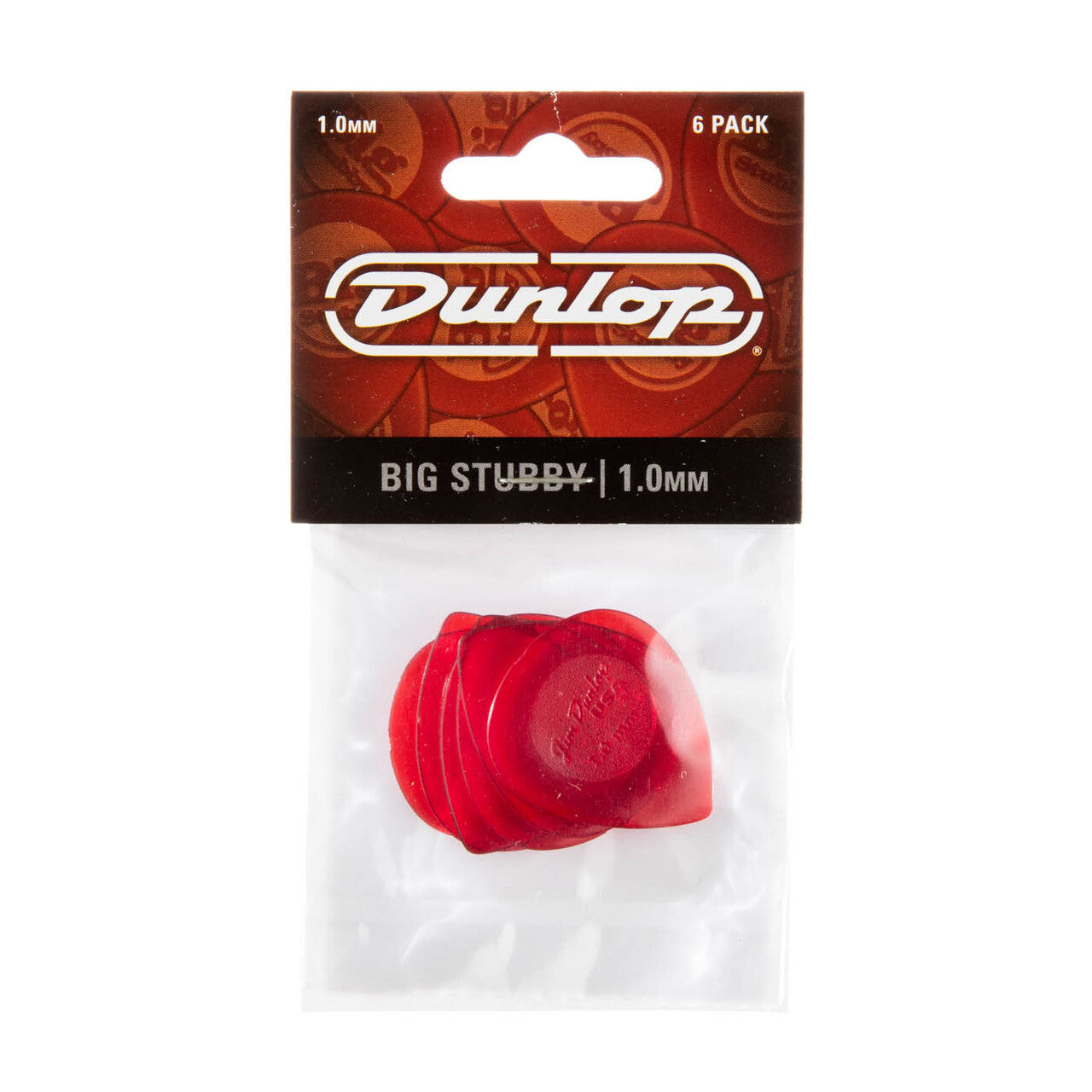 Dunlop Big Stubby 1.0mm 4 Pick Pack Red