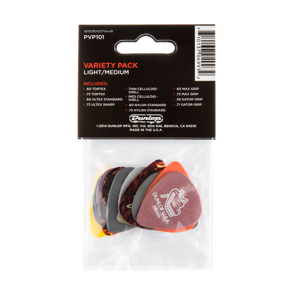 Dunlop PVP101 Light/Medium Variety 12 Pick Pack