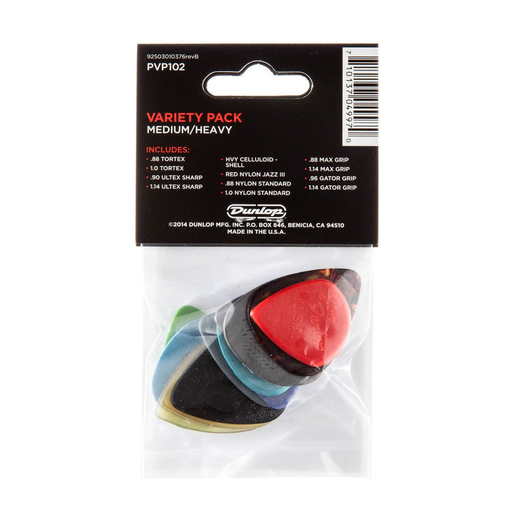 Dunlop PVP102 Medium/Heavy 12 Pick Variety Pack