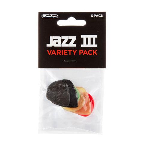 Dunlop PVP103 Jazz III 6 Pick Variety Pack