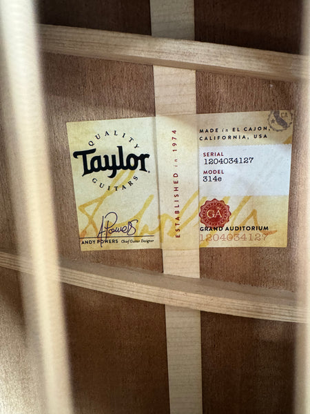 Taylor 314e with V-Class Bracing - Natural