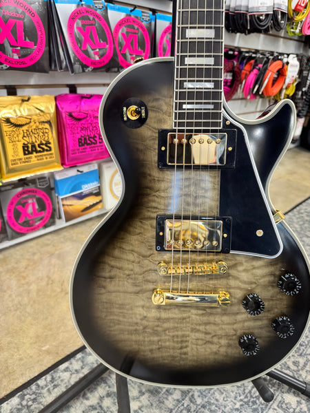 Epiphone Inspired by Gibson Custom Les Paul Custom Quilt Electric Guitar - Cobra Burst 