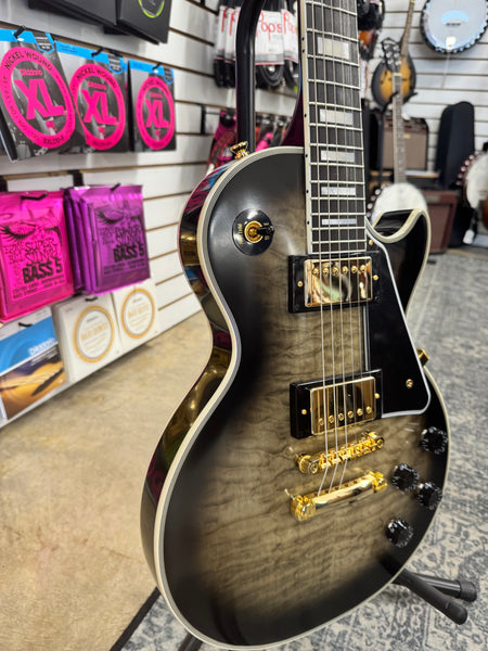 Epiphone Inspired by Gibson Custom Les Paul Custom Quilt Electric Guitar - Cobra Burst 