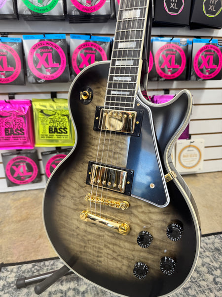 Epiphone Inspired by Gibson Custom Les Paul Custom Quilt Electric Guitar - Cobra Burst 