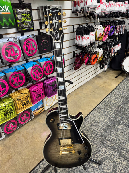 Epiphone Inspired by Gibson Custom Les Paul Custom Quilt Electric Guitar - Cobra Burst 