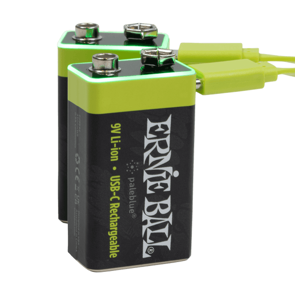 Ernie Ball 9642 USB-C Rechargeable 9v Battery by Paleblue - 2-pack