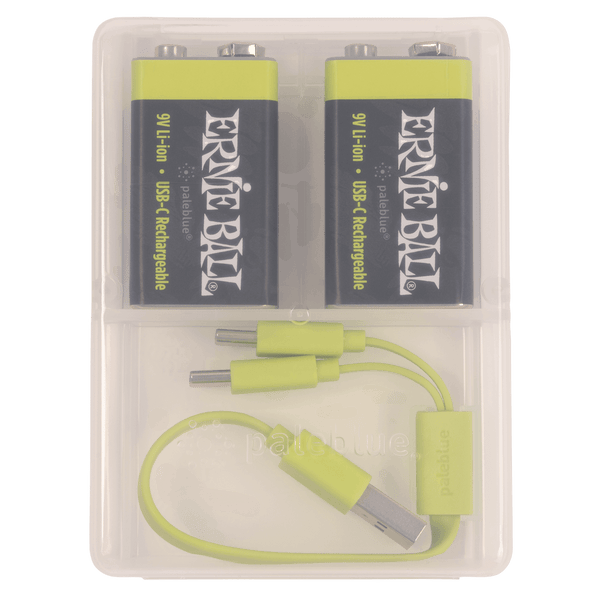 Ernie Ball 9642 USB-C Rechargeable 9v Battery by Paleblue - 2-pack