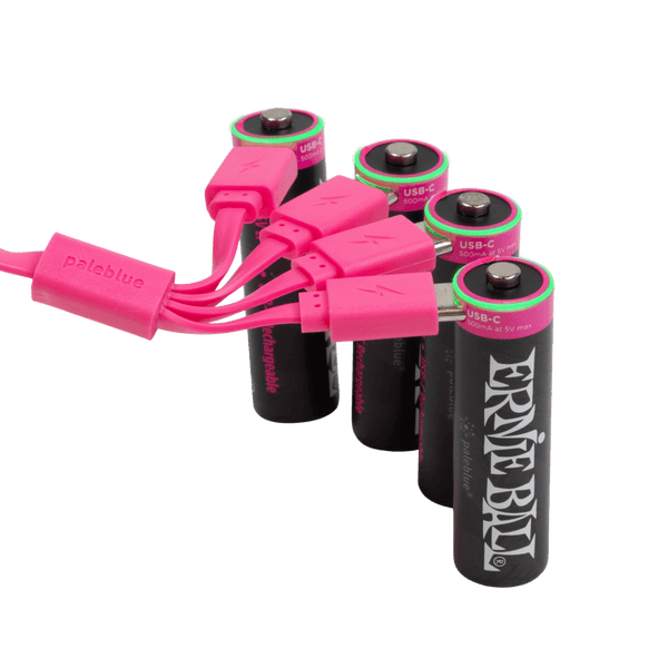 Ernie Ball 9643 USB-C Rechargeable AA Battery by Paleblue - 4-pack