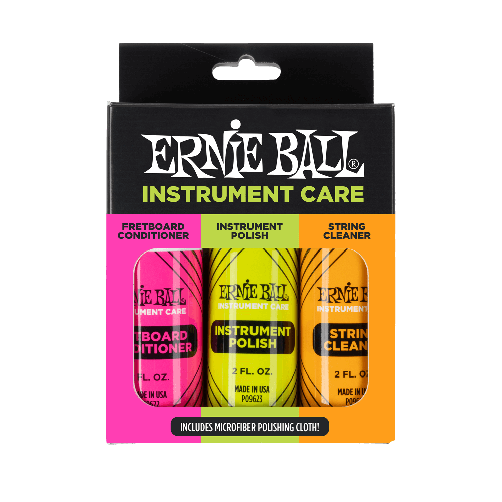 Ernie Ball P04225 Instrument Care 3-pack with Microfiber Polish Cloth