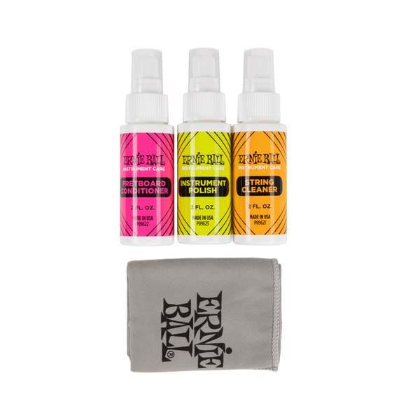 Ernie Ball P04225 Instrument Care 3-pack with Microfiber Polish Cloth