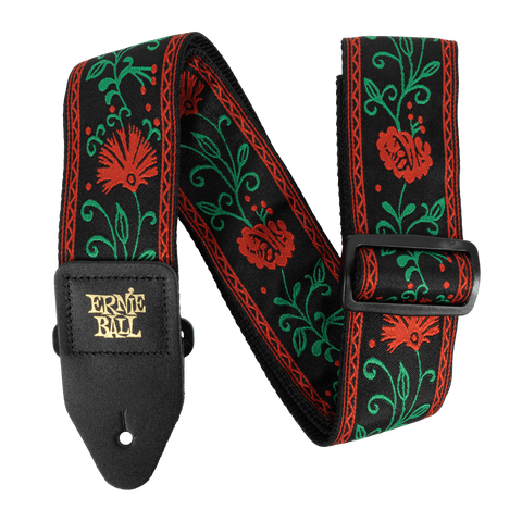 Ernie Ball P05361 CLASSIC JACQUARD GUITAR STRAP/BASS STRAP - WESTERN ROSE