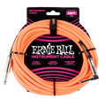 Ernie Ball 6079 BRAIDED INSTRUMENT CABLE STRAIGHT/ANGLE 10FT - NEON ORANGE