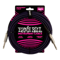 Ernie Ball 6395 BRAIDED INSTRUMENT CABLE STRAIGHT/STRAIGHT 18FT - PURPLE/BLACK