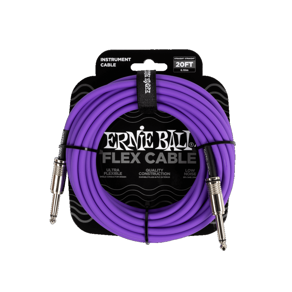 Ernie Ball P06420 FLEX INSTRUMENT CABLE STRAIGHT/STRAIGHT 20FT - PURPLE