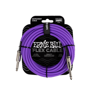 Ernie Ball P06420 FLEX INSTRUMENT CABLE STRAIGHT/STRAIGHT 20FT - PURPLE