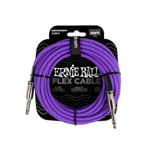 Ernie Ball P06420 FLEX INSTRUMENT CABLE STRAIGHT/STRAIGHT 20FT - PURPLE