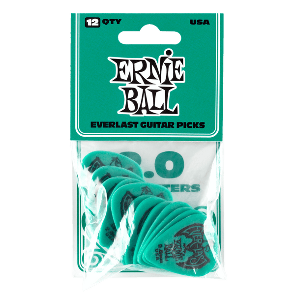 Ernie Ball P09196 Everlast Picks - 2.0mm Teal - 12 Pack