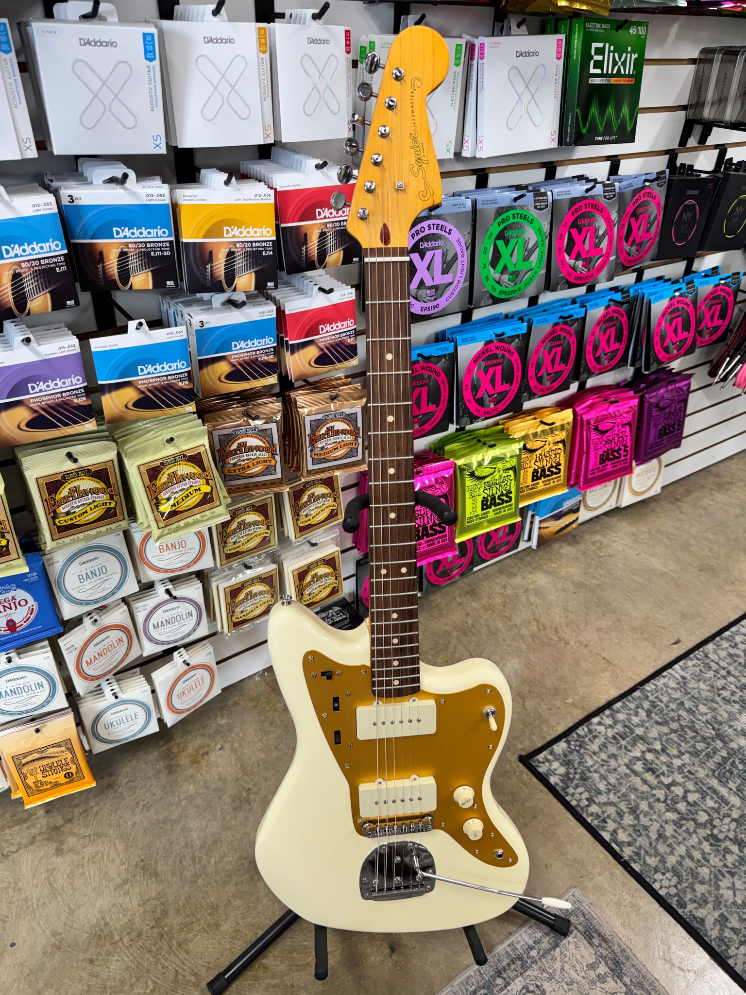 Squier J Mascis Jazzmaster - Vintage White – Pop's Music
