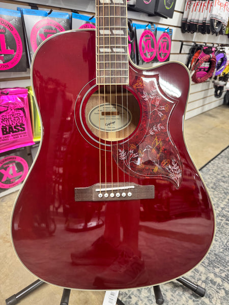 Epiphone Hummingbird Studio EC Limited Edition - Wine Red
