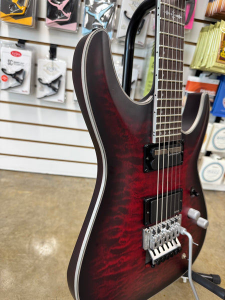 Schecter C-1 FR S Platinum - Crimson Red Burst Satin