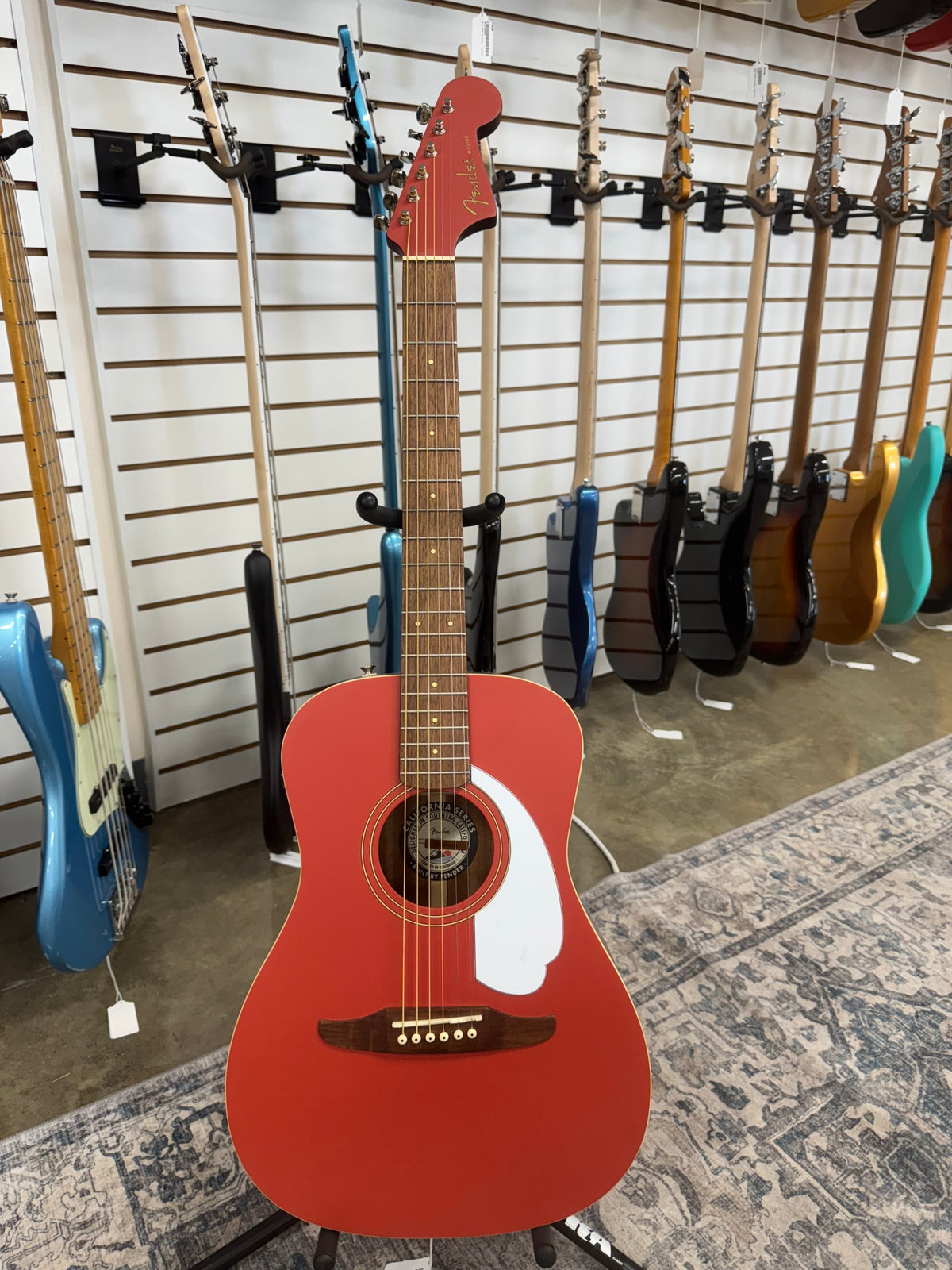 Fender Malibu Player Acoustic Electric Guitar - Fiesta Red