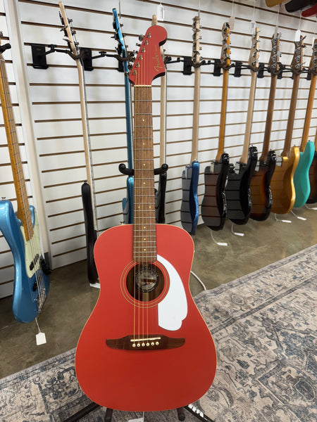 Fender Malibu Player Acoustic Electric Guitar - Fiesta Red