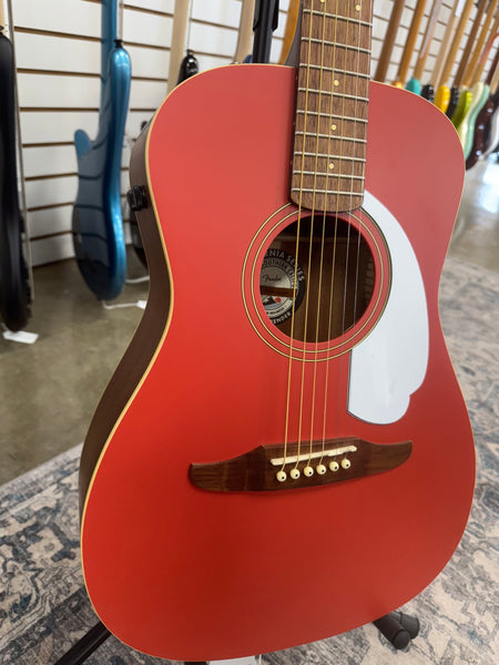 Fender Malibu Player Acoustic Electric Guitar - Fiesta Red