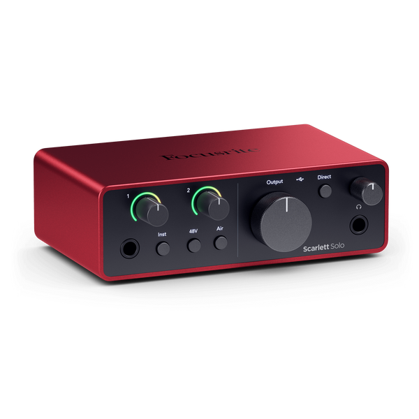 Focusrite Scarlett Solo 4th Gen USB Audio Interface Studio Bundle - Red
