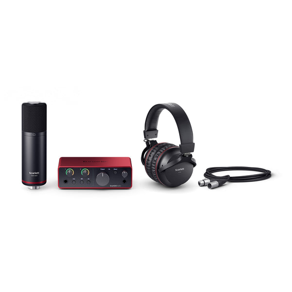 Focusrite Scarlett Solo 4th Gen USB Audio Interface Studio Bundle - Red