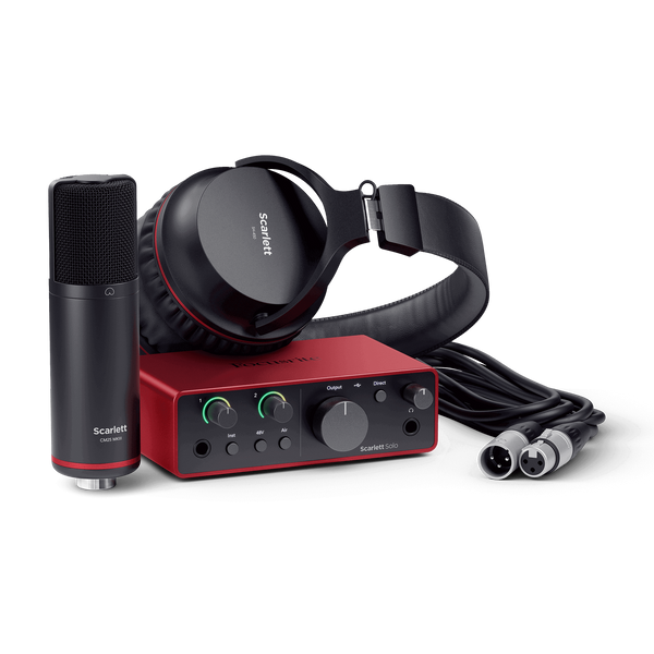 Focusrite Scarlett Solo 4th Gen USB Audio Interface Studio Bundle - Red