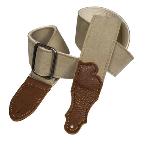 Franklin Strap DD-N-CA 2" Distressed Canvas Guitar Strap - Glove Leather End Tab - Natural