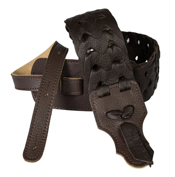 Franklin Strap GLC-CH-CH Link Glove Leather Handmade Guitar Strap - Chocolate