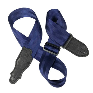 Franklin Strap 0-BL-BK The Aviator Seat Belt 2" Guitar Strap - Blue with Black Stitching