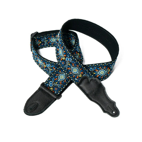 Franklin Strap F1-OBL 2" Retro Folk Weave Guitar Strap - Orange & Blue