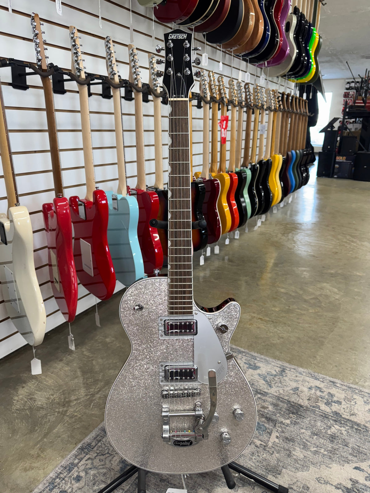 Gretsch G5230T Electromatic Sparkle Jet FT Single-Cut with Bigsby - Silver Sparkle - B Stock