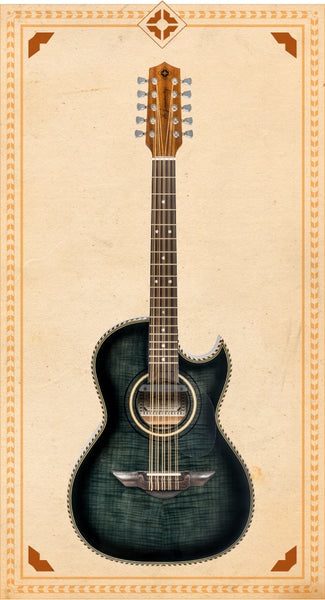 H. Jimenez LBQ1EBF Palomazo Bajo Quinto - Black Flame Maple