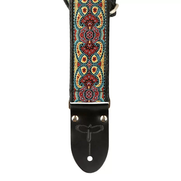 PRS 2” Black & Red Jacquard Deluxe Retro Guitar Strap 107697:032