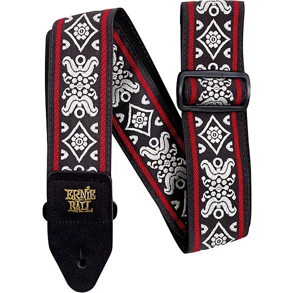 Ernie Ball 4669 Blackjack Red Classic Jacquard Guitar Strap Bass Strap