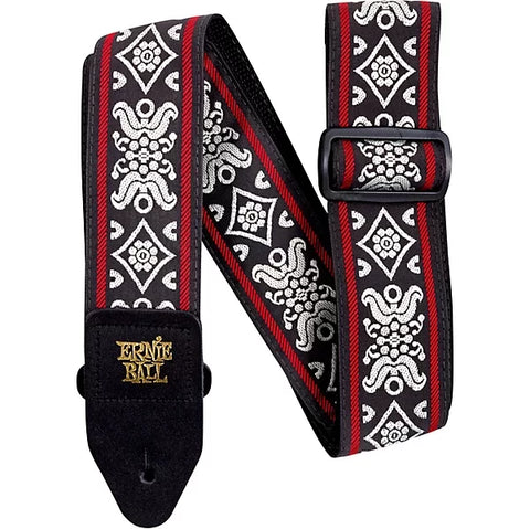 Ernie Ball 4669 Blackjack Red Classic Jacquard Guitar Strap Bass Strap