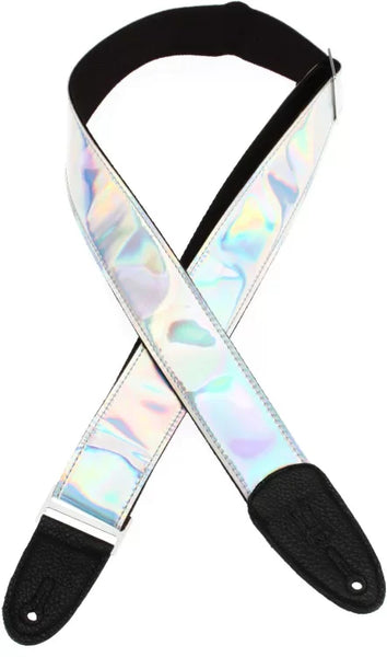 Levy’s M7SC-SIL 2” Vinyl Silver Spectrum Iridescent Guitar Strapping