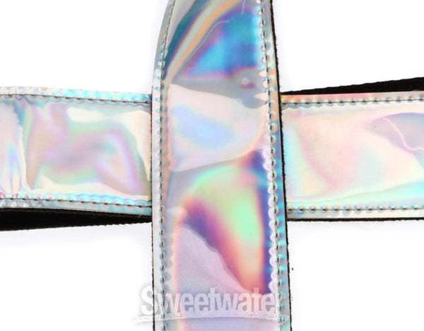 Levy’s M7SC-SIL 2” Vinyl Silver Spectrum Iridescent Guitar Strapping