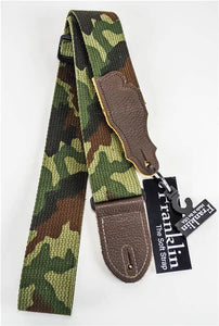 Franklin Strap 1-CF-CH 2" Camouflage Cotton Chocolate Ends Guitar Strap