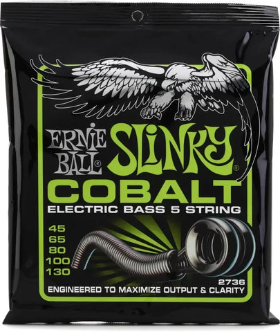 Ernie Ball 2736 Regular Slinky 5-String Cobalt Electric Bass Strings 45-130