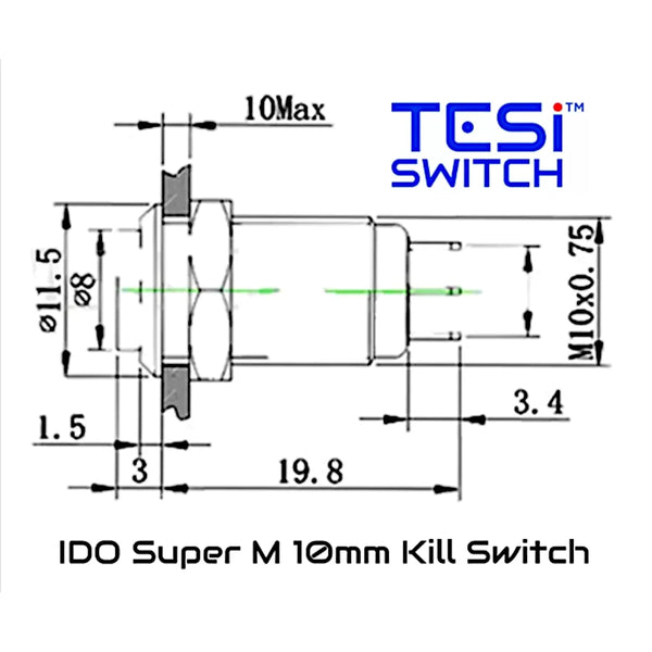 Allparts EP4928-023 TESI Kill Switch Momentary 10mm Black