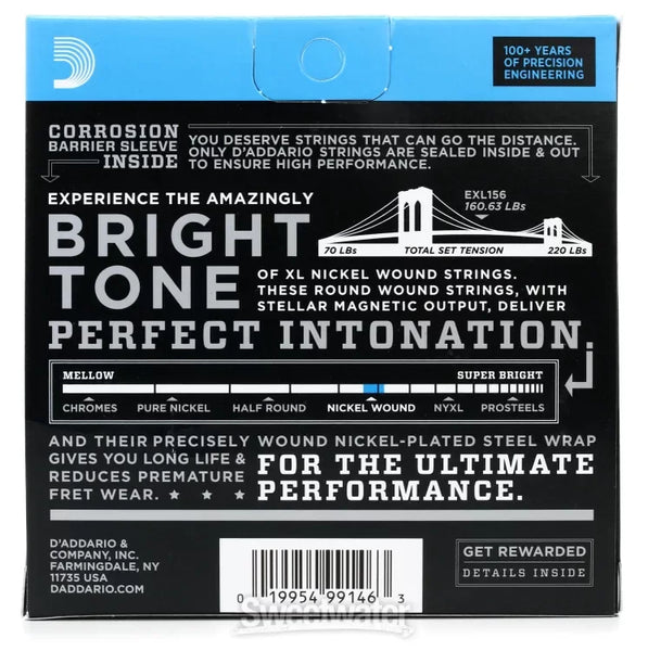 D'Addario EXL156 Nickel Wound Fender Bass VI Electric Guitar Strings 24-84