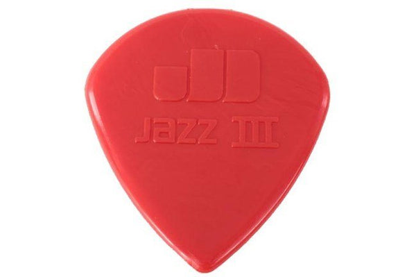 Dunlop Jazz III Pointed Nylon 6 Pick Pack Red