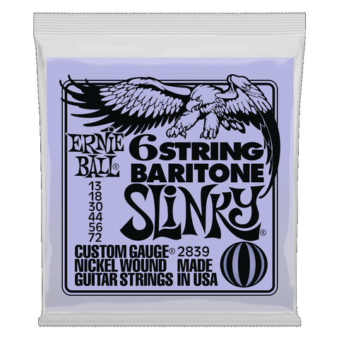 Ernie Ball 2839 6-String Baritone Slinky Electric Guitar Strings